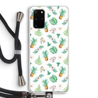 Ananas bladeren: Samsung Galaxy S20 Plus Transparant Hoesje met koord