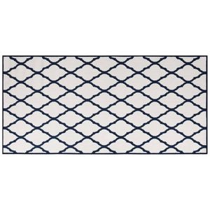 vidaXL Buitenkleed omkeerbaar 100x200 cm marineblauw en wit