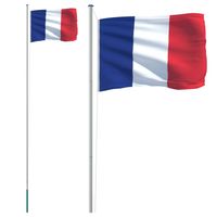 vidaXL Vlag met vlaggenmast Frankrijk 6,23 m aluminium - thumbnail