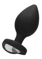 Diamond Heart Butt Plug - Extra Large - Black