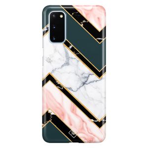 Samsung Galaxy S20 rondom bedrukt hoesje - Marble zigzag