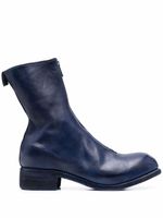 Guidi bottes zippées à bout rond - Bleu