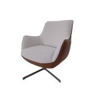 Bronx71 Draaifauteuil Stella bouclé/leer beige/cognac. - thumbnail