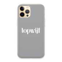 Topwijf Grijs Wit: iPhone 13 Pro Max Transparant Hoesje