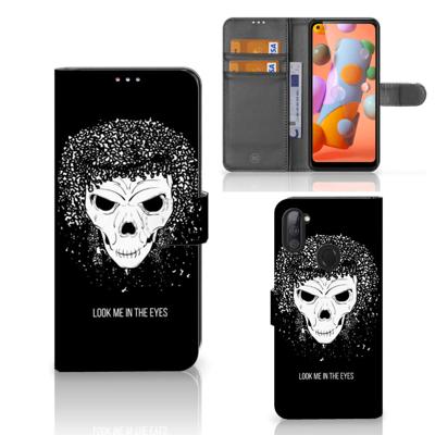 Telefoonhoesje met Naam Samsung Galaxy M11 | A11 Skull Hair Telefoonhoesje met Naam Samsung Galaxy M11 | A11 Skull Hair