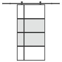 Schuifdeur met beslag 102,5x205 cm gehard glas en aluminium