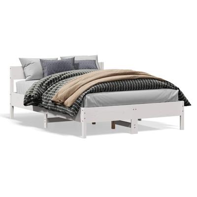 Bedframe zonder matras massief grenenhout wit 160x200 cm