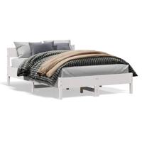 Bedframe zonder matras massief grenenhout wit 160x200 cm