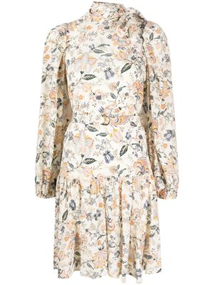Ulla Johnson robe fleurie à détail de nœud - Tons neutres