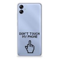 Samsung Galaxy A04e Silicone-hoesje Finger Don't Touch My Phone - thumbnail