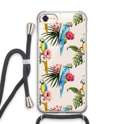 Kleurrijke papegaaien: iPhone 7 Transparant Hoesje met koord