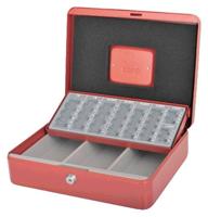 Geldkist pavo met muntsorteerbak 300x240x90mm rood