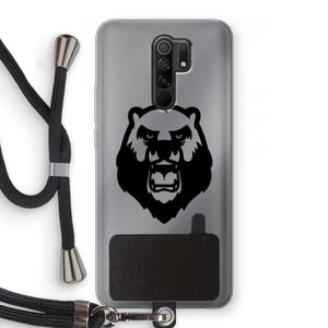 Angry Bear (black): Xiaomi Redmi 9 Transparant Hoesje met koord
