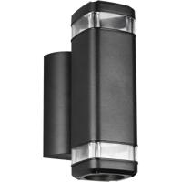 LED Tuinverlichting - Trion Barcas - Wandlamp Buitenlamp - 2 Lichtpunten tot 10 Watt - GU10-fitting - Lichtpunt Boven en Onder - IP44 - Mat Zwart - Gegoten Aluminium