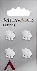 Milward Knoop Olifant Wit 13mm (4 stuks)