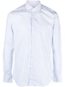 Xacus striped long-sleeve cotton shirt - Bleu