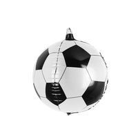 Folieballon EK/WK Voetbal Zwart/Wit - 60 cm - thumbnail