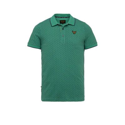 PME Legend slim fit polo met contrastbies groen