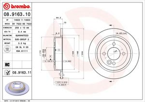 Remschijf BREMBO, Remschijftype: Massief, u.a. für Mini