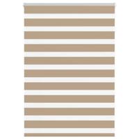 VidaXL Zebra blind 115x100 cm stofbreedte 110,9 cm polyester zandbruin