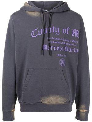 Marcelo Burlon County of Milan hoodie à effet délavé - Gris