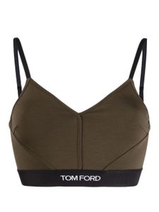 TOM FORD brassière stretch à bande logo - Vert