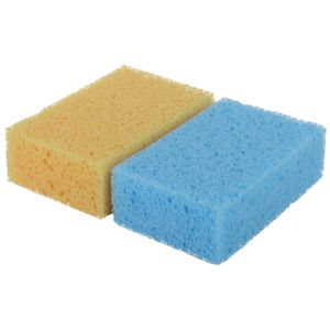 2x stuks huishoudsponzen / sponzen gekleurd