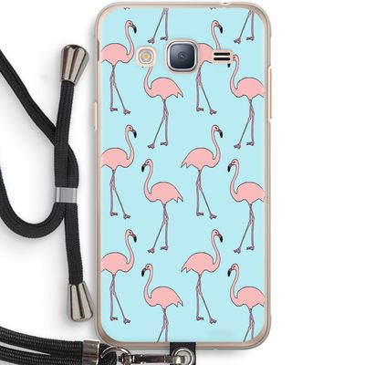 Anything Flamingoes: Samsung Galaxy J3 (2016) Transparant Hoesje met koord