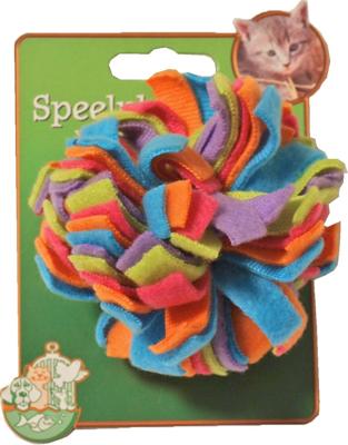 Kattenspeelgoed fleece pompoen multicolor - Gebr de boon