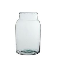 Cilinder vaas / bloemenvaas transparant glas 35 x 21 cm   -