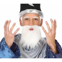 Atosa baard met snor - wit - kabouter/tovenaar/gnome - carnaval - verkleden