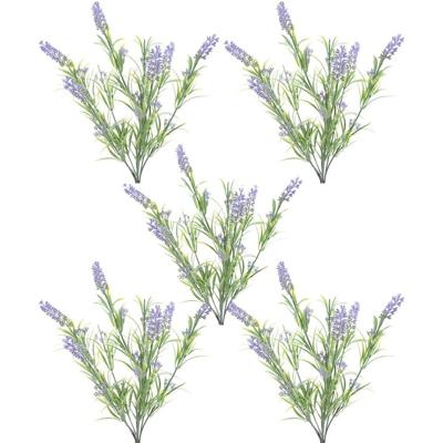 Lavendel kunstplant bundeltje - 5x - bosje - paars - 44 cm