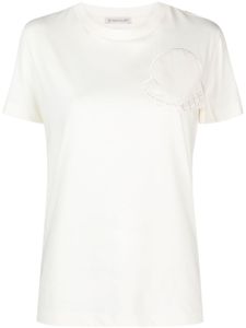 Moncler t-shirt en coton à patch logo - Tons neutres