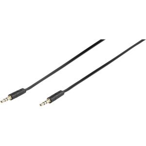 Vivanco 46131 Jackplug Audio Aansluitkabel [1x Jackplug male 3,5 mm - 1x Jackplug male 3,5 mm] 0.50 m Zwart Plat