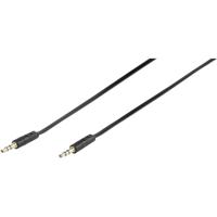 Vivanco 46131 Jackplug Audio Aansluitkabel [1x Jackplug male 3,5 mm - 1x Jackplug male 3,5 mm] 0.50 m Zwart Plat - thumbnail