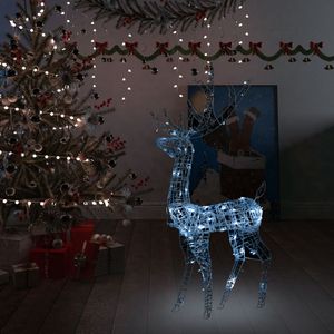 Kerstversiering rendier 140 LED's koudwit 120 cm acryl