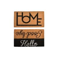 Deurmat DKD Home Decor Zwart Bruin Rubber (75 x 45 x 1,5 cm) (2 Stuks)