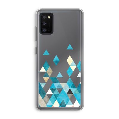 Gekleurde driehoekjes blauw: Samsung Galaxy A41 Transparant Hoesje