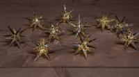 10Pcs Silver 3D Star 12 cm 10Led Warm White 1,5M - Annas collection