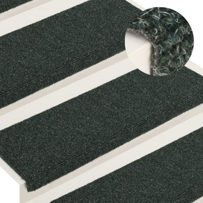 VidaXL Trapmatten zelfklevend 15 stuks 65x21x4 cm groen rechthoekige rand
