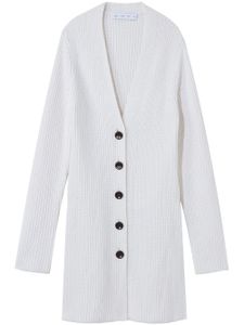 Proenza Schouler White Label cardigan ceinturé en maille nervurée - Blanc