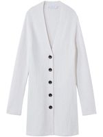 Proenza Schouler White Label cardigan ceinturé en maille nervurée - Blanc