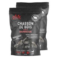 Elite Barbecue/BBQ houtskool - 2x zak van 15 Liter - Kolen - Restaurant kwaliteit
