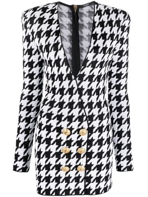 Balmain robe à motif pied-de-poule - Noir