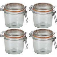 4x Weckpotten/inmaakpotten met beugelsluiting 350 ml