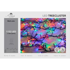 Clusterverlichting - gekleurd - 1152 led lampjes - 15 meter - zwart snoer - buiten