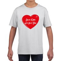 Lieve opa we love you t-shirt wit voor kinderen - thumbnail