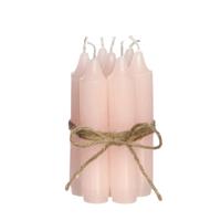 Diner kaarsen set 7 stuks H. 11 cm zacht roze - Hortus