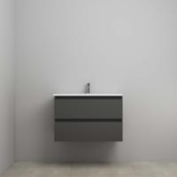 On-Line Onderkast - 80 cm - Voorgemonteerd - Acryl Wastafel - 1 Kraangat - Mat Antraciet