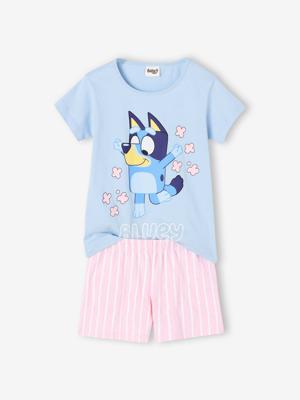 Pyjamashort meisjes katoen BLUEY roze, gestreept